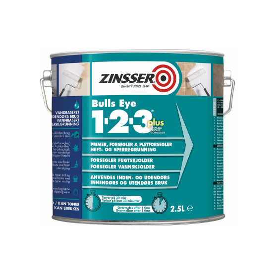 Zinsser Bulls Eye 1-2-3 Plus - Køb billig maling her!