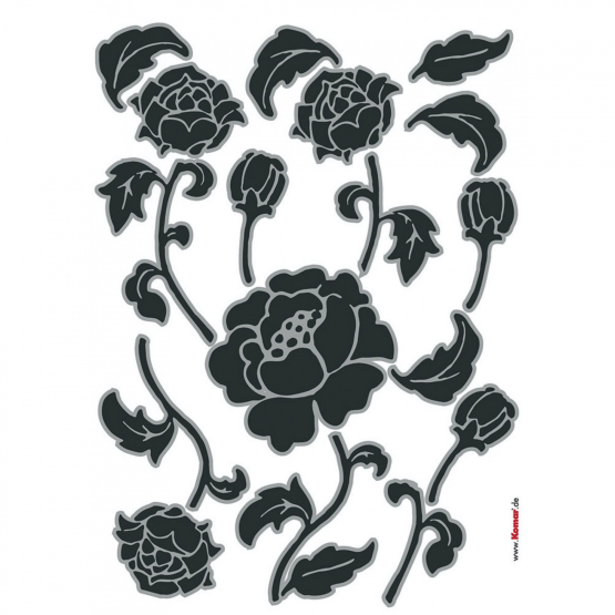 Sorte Roser wallstickers med sorte blomster til at klistre på væggen