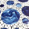 Aqua dots Klæbefolie 45cm. 2 meter - Selvklæbende folie i blå & hvid