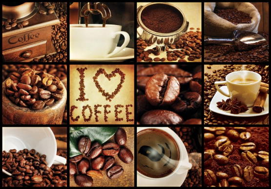 Kaffebønner I Love Coffee - Køb fototapet i non-woven kvalitet