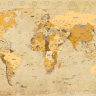 Retro verdenskort i brune nuancer 208cm. bred - Køb fototapeter her!