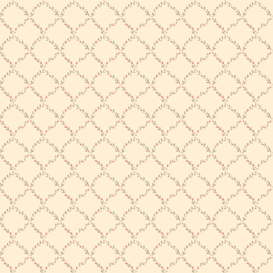 Beige tapet med tern af pink blomster - Køb flotte tapeter her!