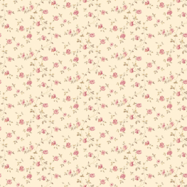 Beige tapet med slyngende roser i pink - Køb flotte tapeter her!