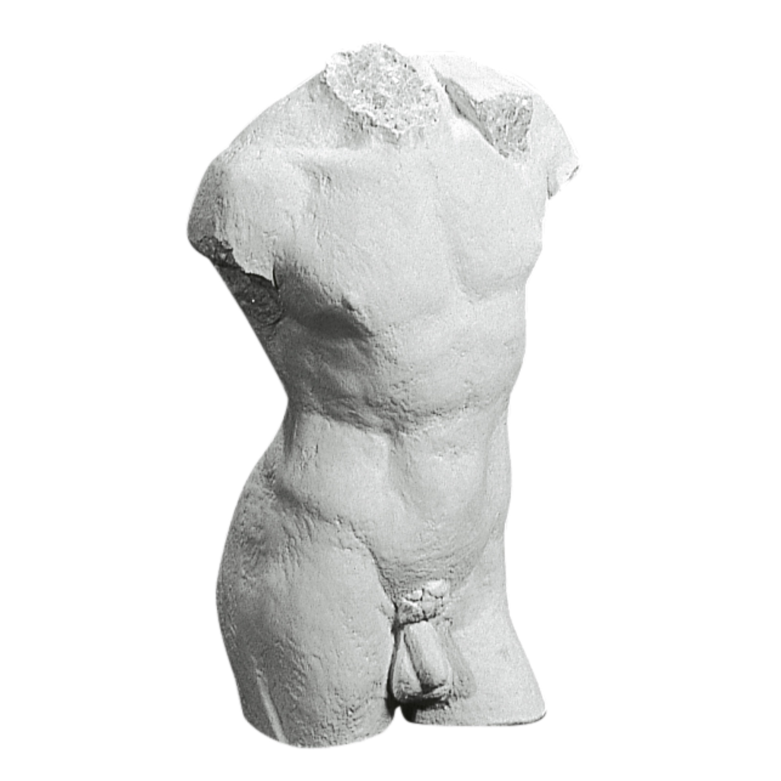 Mande Torso 50 cm. - flot figur statue af nøgen mandetorso