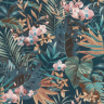 Tapet med palmeblade og orkidéer - Køb tapet med jungle tema