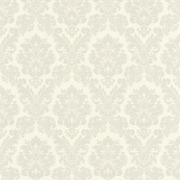 Råhvid tapet med lys grå damask - Flot gammeldags look
