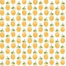 Gule citroner - Flot råhvid tapet med små citroner med blade