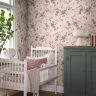 Lyserød tapet med blomster - Flot tapet til soveværelset Lyserød tapet med blomster - Flot tapet til soveværelset