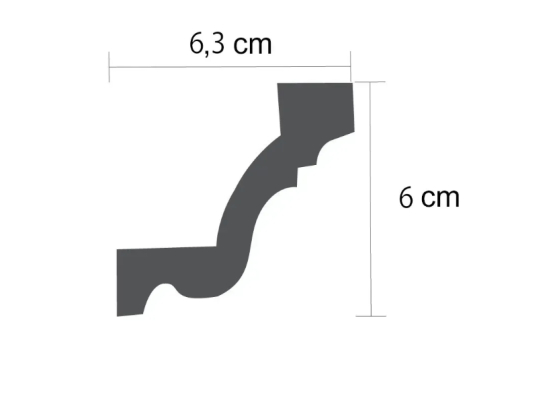 Stukliste med kraftig bue ud